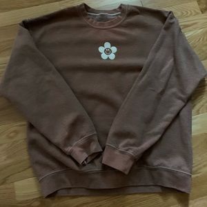 PAC SUN smiley flower brown sweatshirt